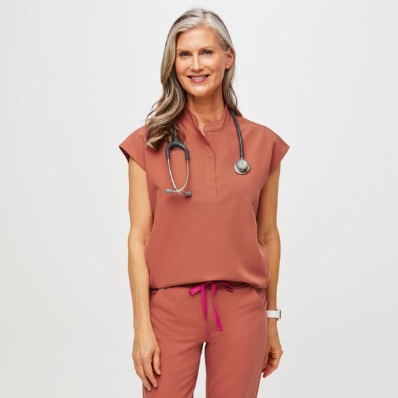FIGS Terracotta Scrub Set - Zamora Joggers & Rafaela Oversized Scrub Top - Picture 1 of 5